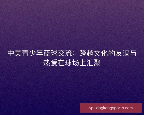 中美青少年篮球交流：跨越文化的友谊与热爱在球场上汇聚